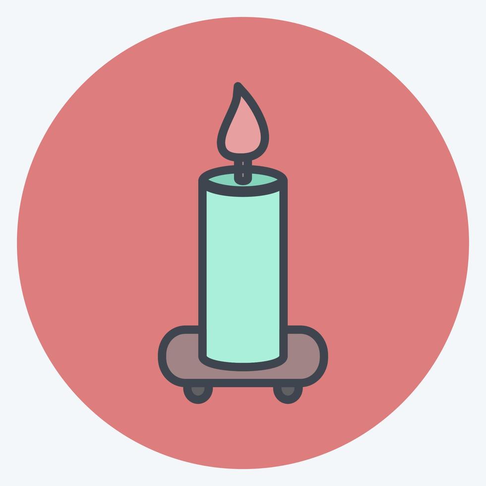 Icon Candle on Shelf. suitable for Spa symbol. color mate style. simple design editable. design template vector. simple symbol illustration vector