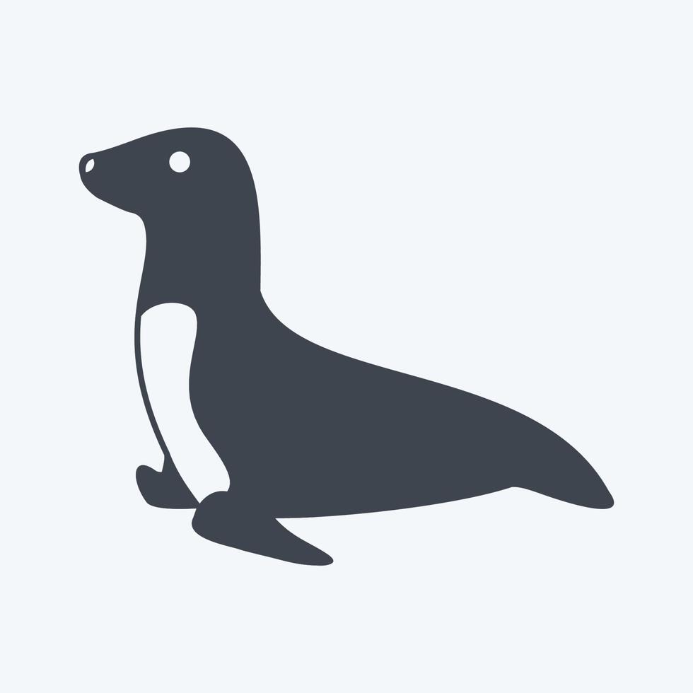 Icon Sea Dog. suitable for animal symbol. glyph style. simple design editable. design template vector. simple symbol illustration vector