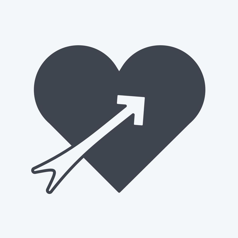 Icon Heart with arrow. suitable for Wedding symbol. glyph style. simple design editable. design template vector. simple symbol illustration vector