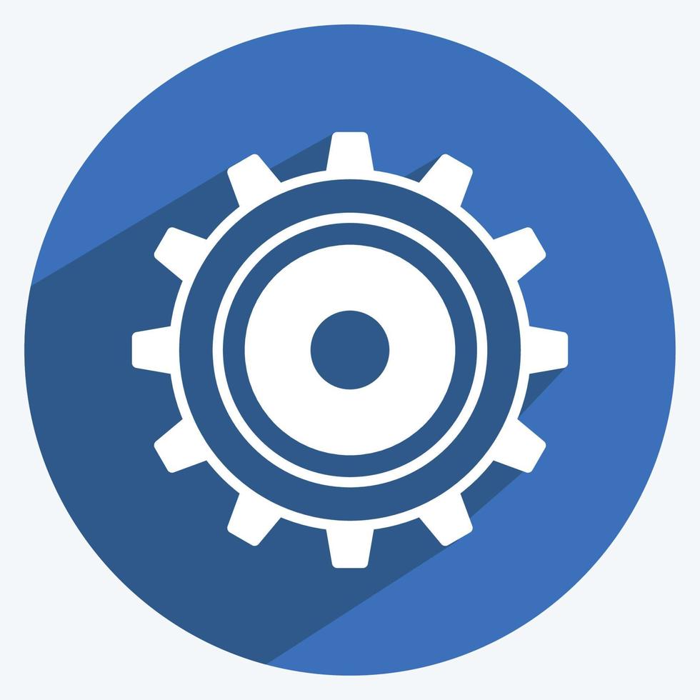 Icon Settings. suitable for web interface symbol. long shadow style. simple design editable. design template vector. simple symbol illustration vector