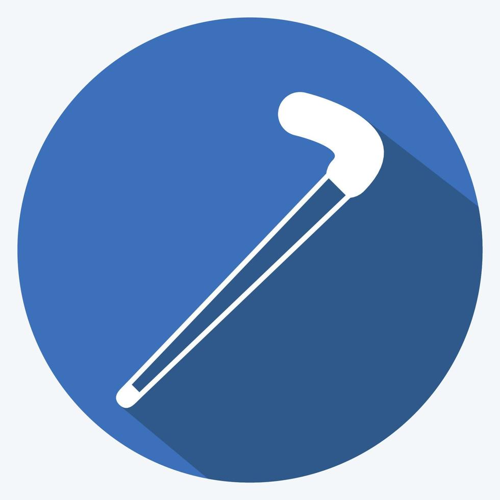 Icon Walking Stack. suitable for men accessories symbol. long shadow style. simple design editable. design template vector. simple symbol illustration vector