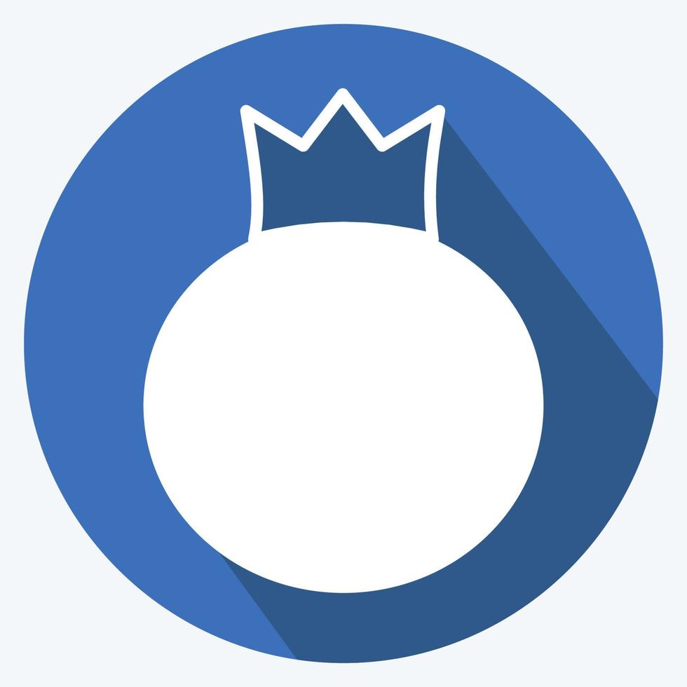 Icon Pomegranate. suitable for Fruits and Vegetables symbol. long shadow style. simple design editable. design template vector. simple symbol illustration vector