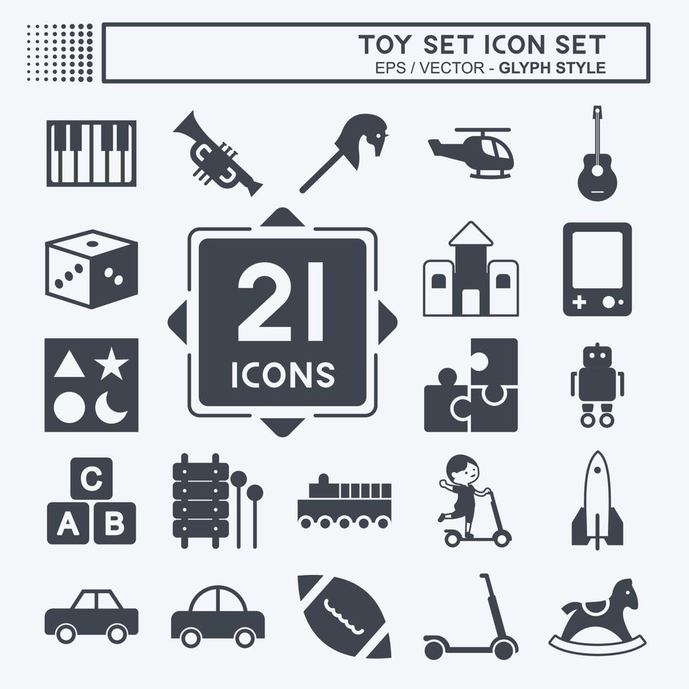 Toy Icon Set. suitable for education symbol. glyph style. simple design editable. design template vector. simple symbol illustration vector