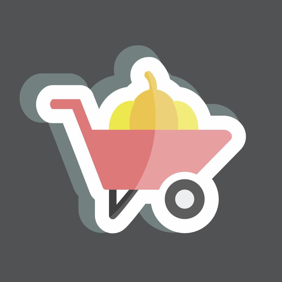 Sticker Wheelbarrow. suitable for Garden symbol. simple design editable. design template vector. simple symbol illustration vector