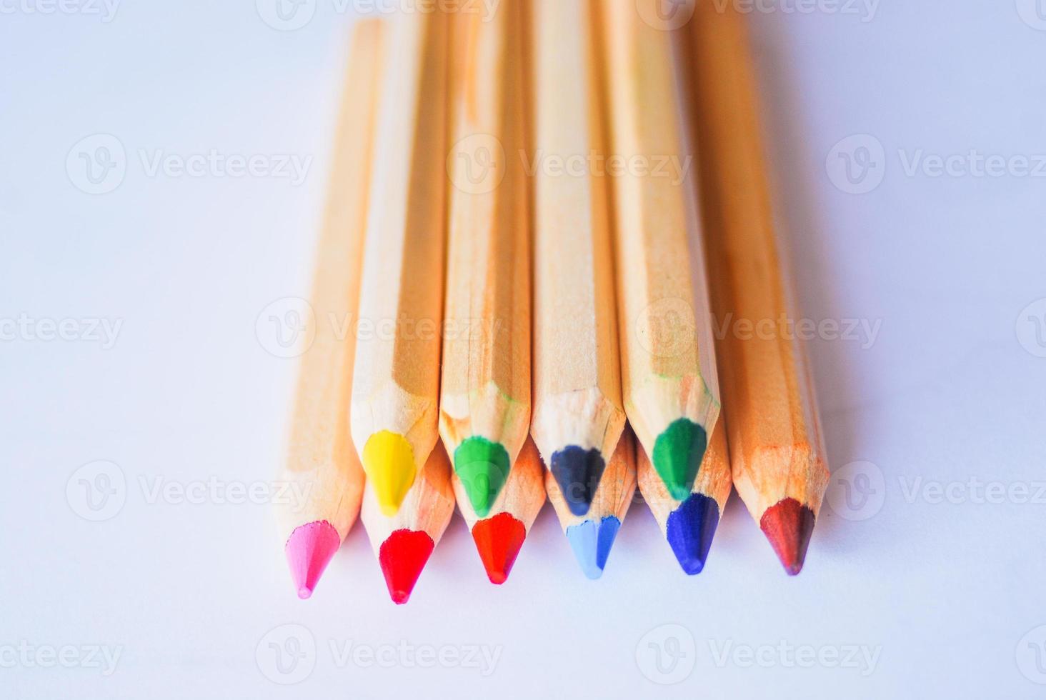 colored wooden pencils photo