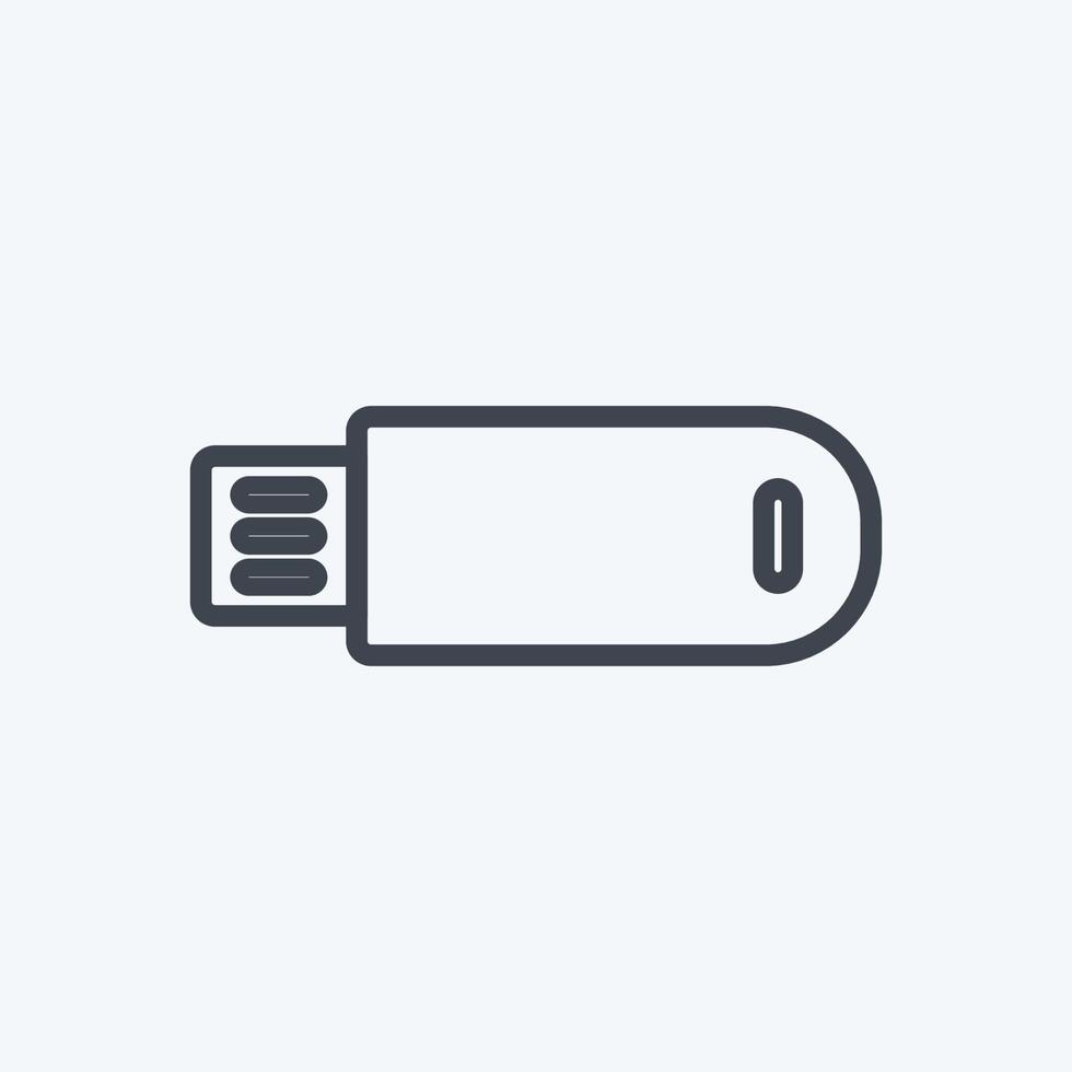 Icon USB Cable. suitable for Education symbol. line style. simple design editable. design template vector. simple symbol illustration vector