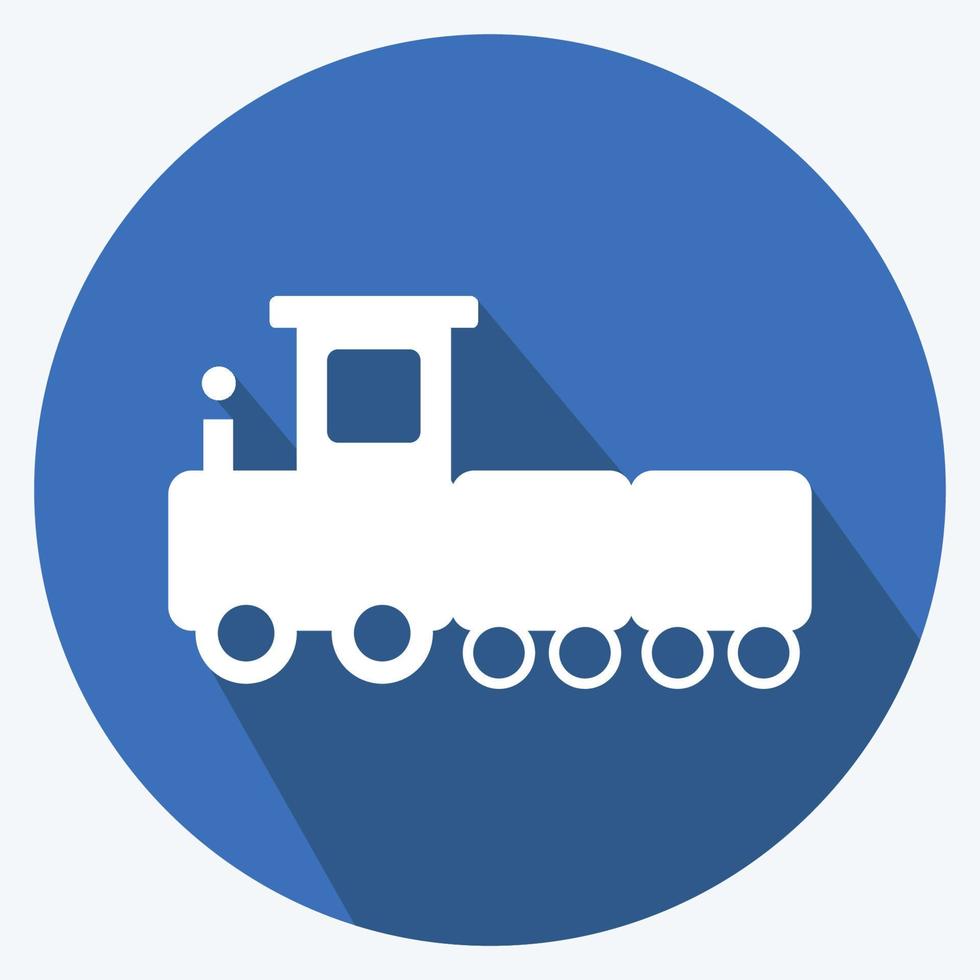 Icon Toy Train. suitable for Baby symbol. long shadow style. simple design editable. design template vector. simple symbol illustration vector
