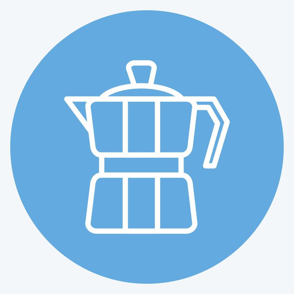 Icon Moka Pot. suitable for Drink symbol. blue eyes style. simple design editable. design template vector. simple symbol illustration vector