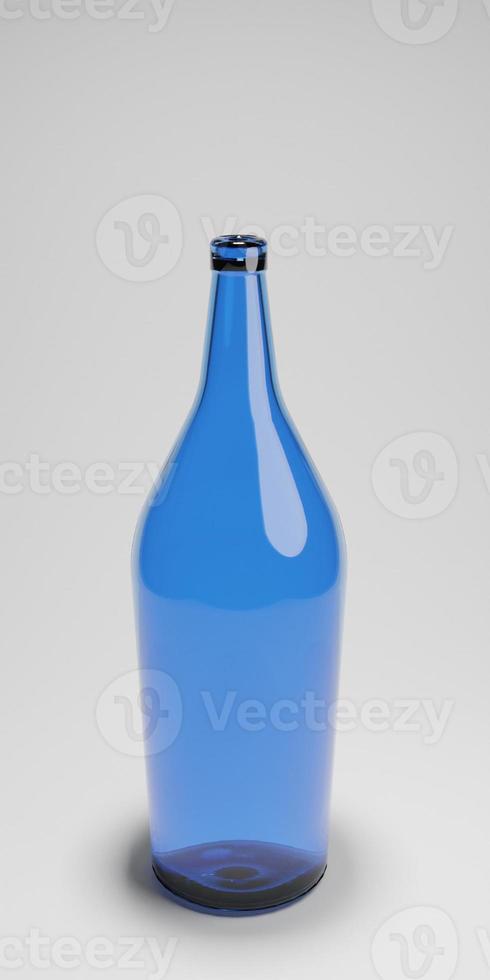 botellas vacías para logotipos claros en sus proyectos, representación 3d colorida. foto