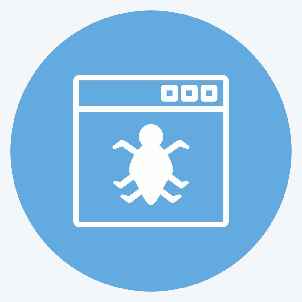 Icon Bug in Application. suitable for Programming symbol. blue eyes style. simple design editable. design template vector. simple symbol illustration vector