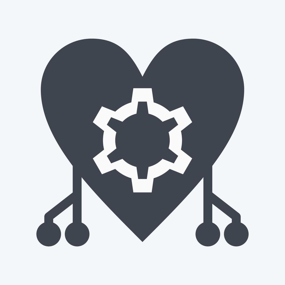 Icon Cybernetics. suitable for data analytics symbol. glyph style. simple design editable. design template vector. simple symbol illustration vector