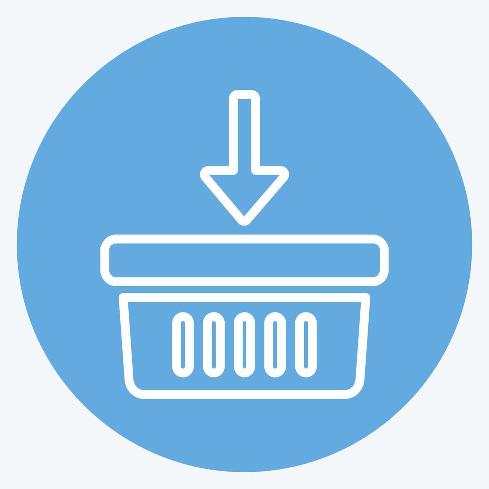 Icon Add to Basket. suitable for Education symbol. blue eyes style. simple design editable. design template vector. simple symbol illustration vector