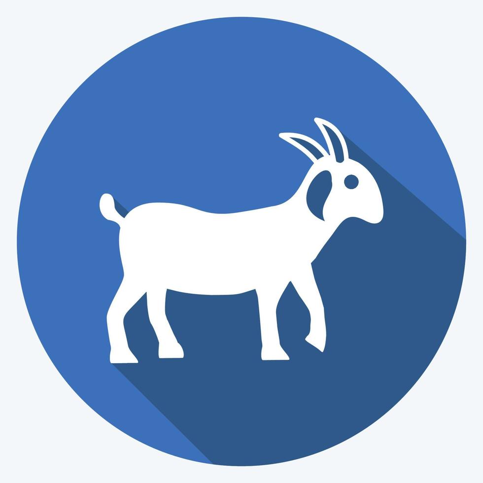 Icon Goat. suitable for Garden symbol. long shadow style. simple design editable. design template vector. simple symbol illustration vector