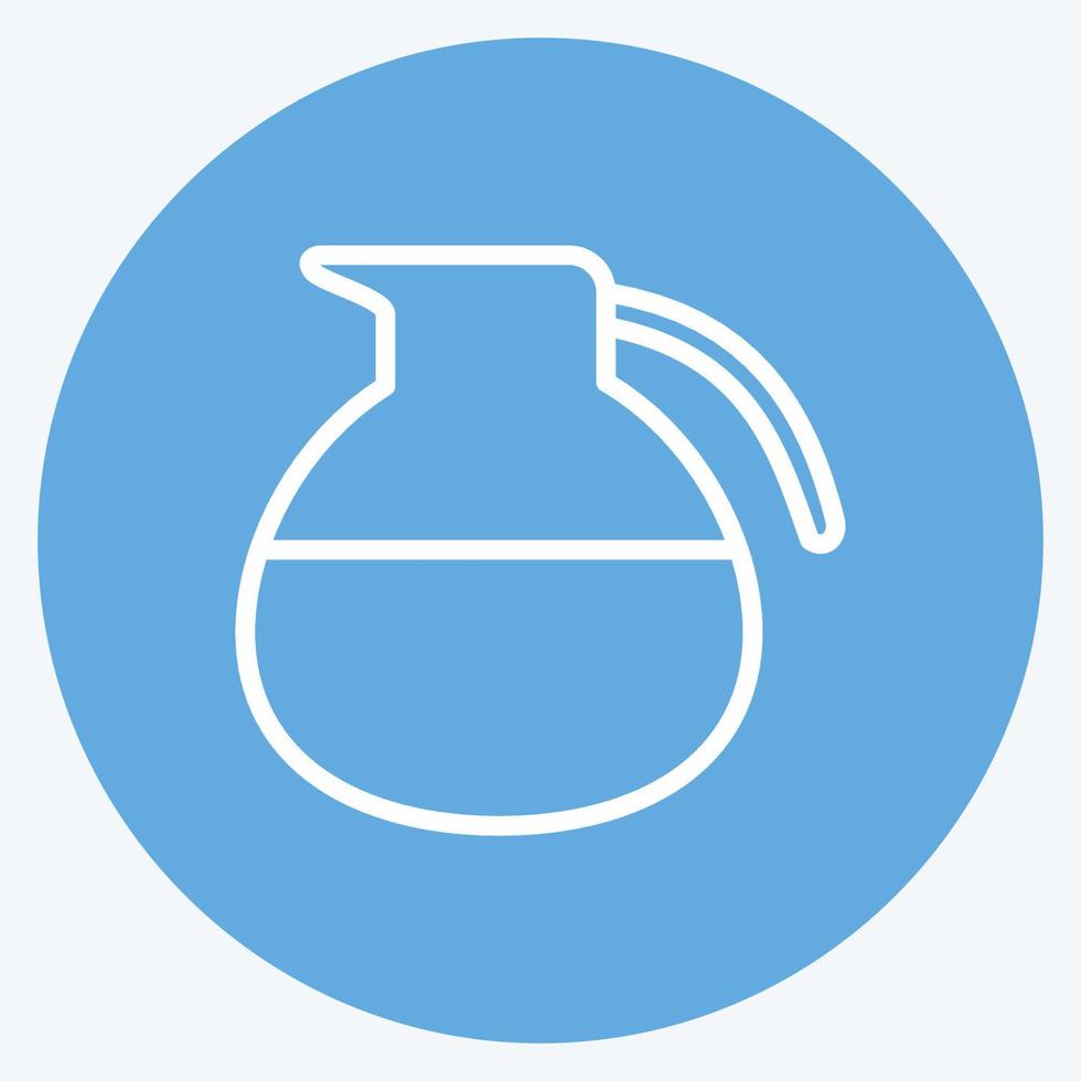 Icon Coffee Pot. suitable for Drink symbol. blue eyes style. simple design editable. design template vector. simple symbol illustration vector