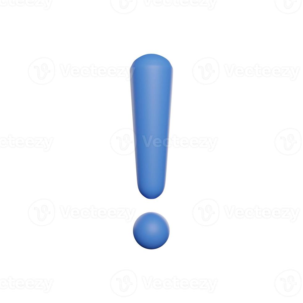 Exclamation mark 3D icon photo rendering illustration