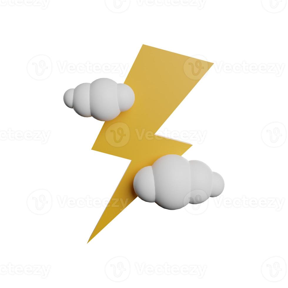 Flash with cloudy 3d icon photo high quality