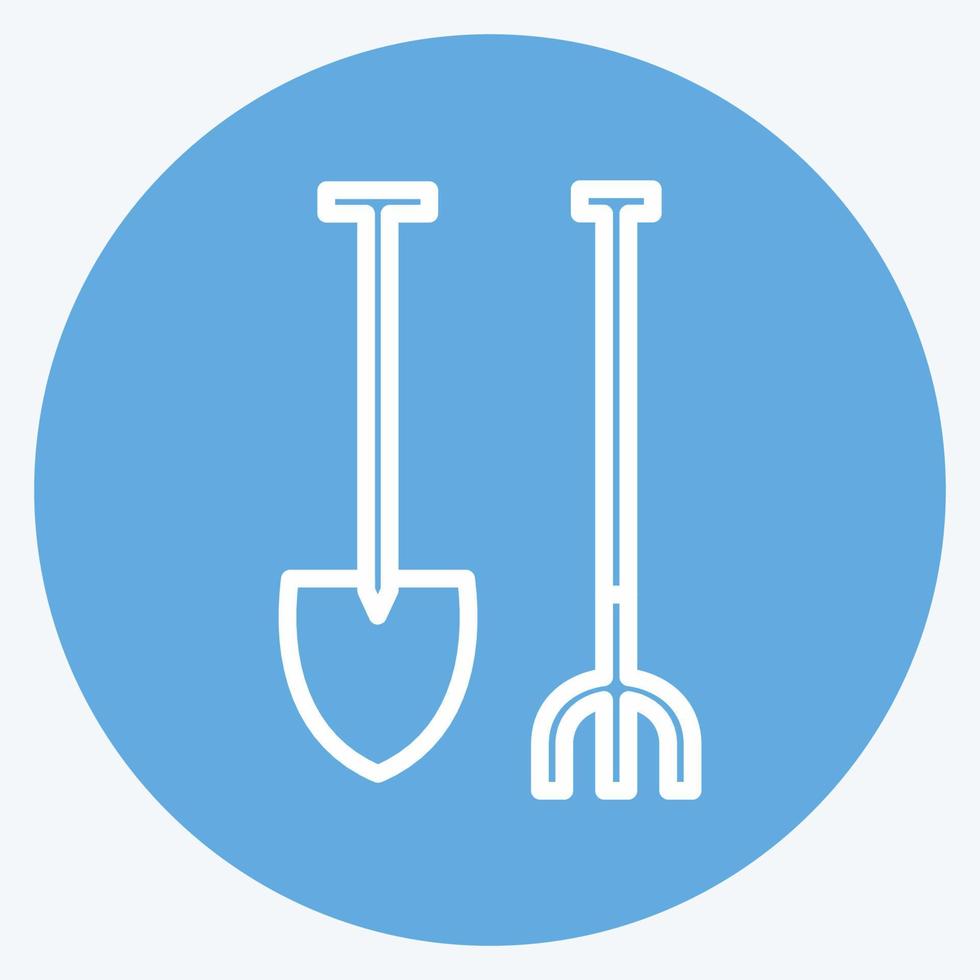 Icon Gardening Tools. suitable for garden symbol. blue eyes style. simple design editable. design template vector. simple symbol illustration vector
