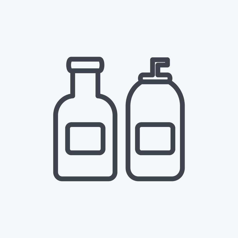 botellas de crema de icono. adecuado para el símbolo de spa. estilo de línea diseño simple editable. vector de plantilla de diseño. ilustración de símbolo simple