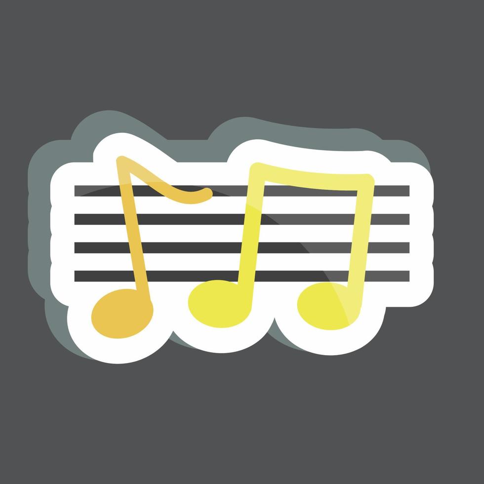 Sticker Music Staff. suitable for music symbol. color mate style. simple design editable. design template vector. simple symbol illustration vector