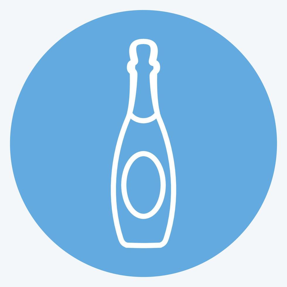 Icon Champagne. suitable for party symbol. blue eyes style. simple design editable. design template vector. simple symbol illustration vector