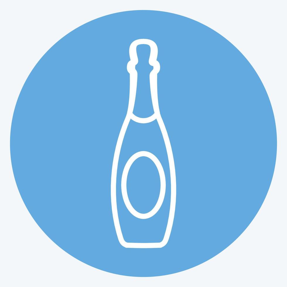 Icon Champagne. suitable for party symbol. blue eyes style. simple design editable. design template vector. simple symbol illustration vector