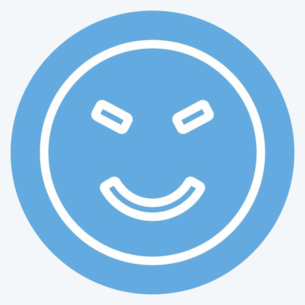 Icon Emoticon Amused. suitable for Emoticon symbol. blue eyes style. simple design editable. design template vector. simple symbol illustration vector