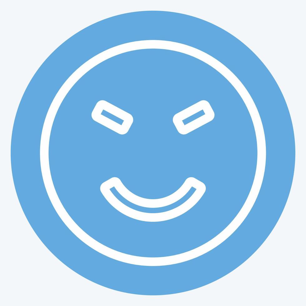 Icon Emoticon Amused. suitable for Emoticon symbol. blue eyes style. simple design editable. design template vector. simple symbol illustration vector