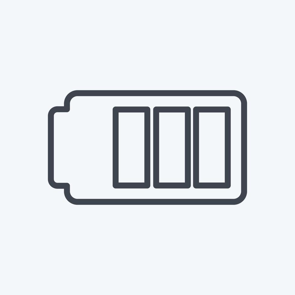 Icon Battery 1. suitable for Mobile Apps symbol. line style. simple design editable. design template vector. simple symbol illustration vector