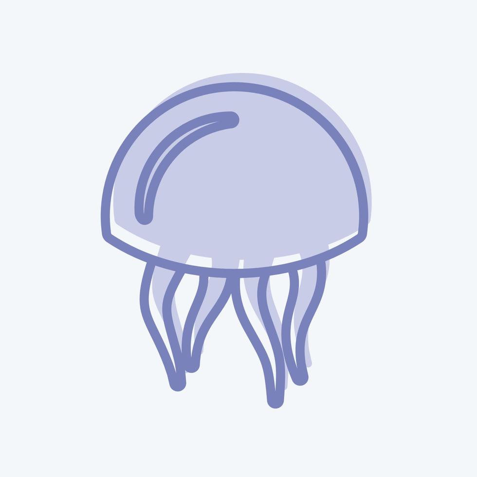 icono de medusas. adecuado para el símbolo del mar. estilo de dos tonos. diseño simple editable. vector de plantilla de diseño. ilustración de símbolo simple