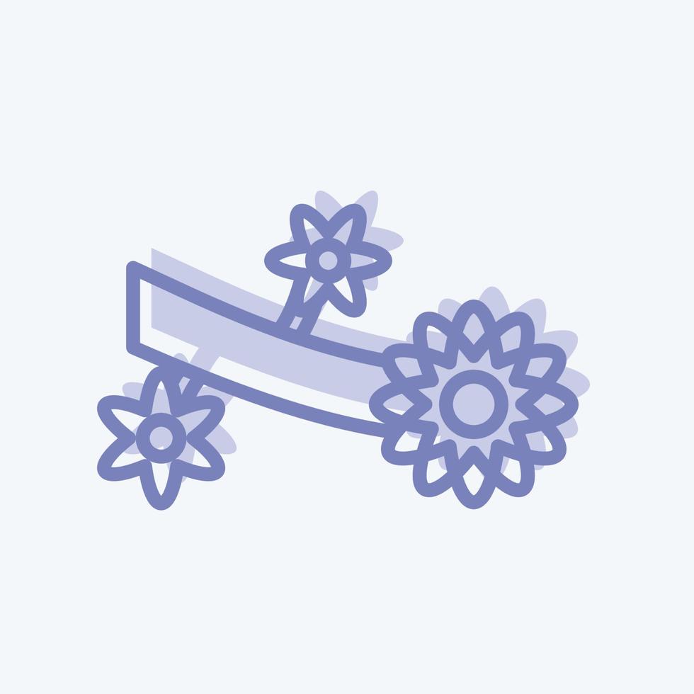 Icon Flower Branch. suitable for Spring symbol. two tone style. simple design editable. design template vector. simple symbol illustration vector