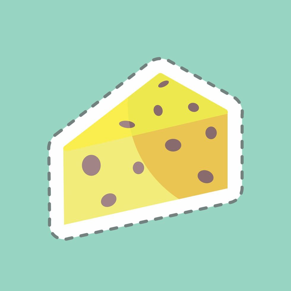 Sticker line cut Cheese. suitable for Garden symbol. simple design editable. design template vector. simple symbol illustration vector