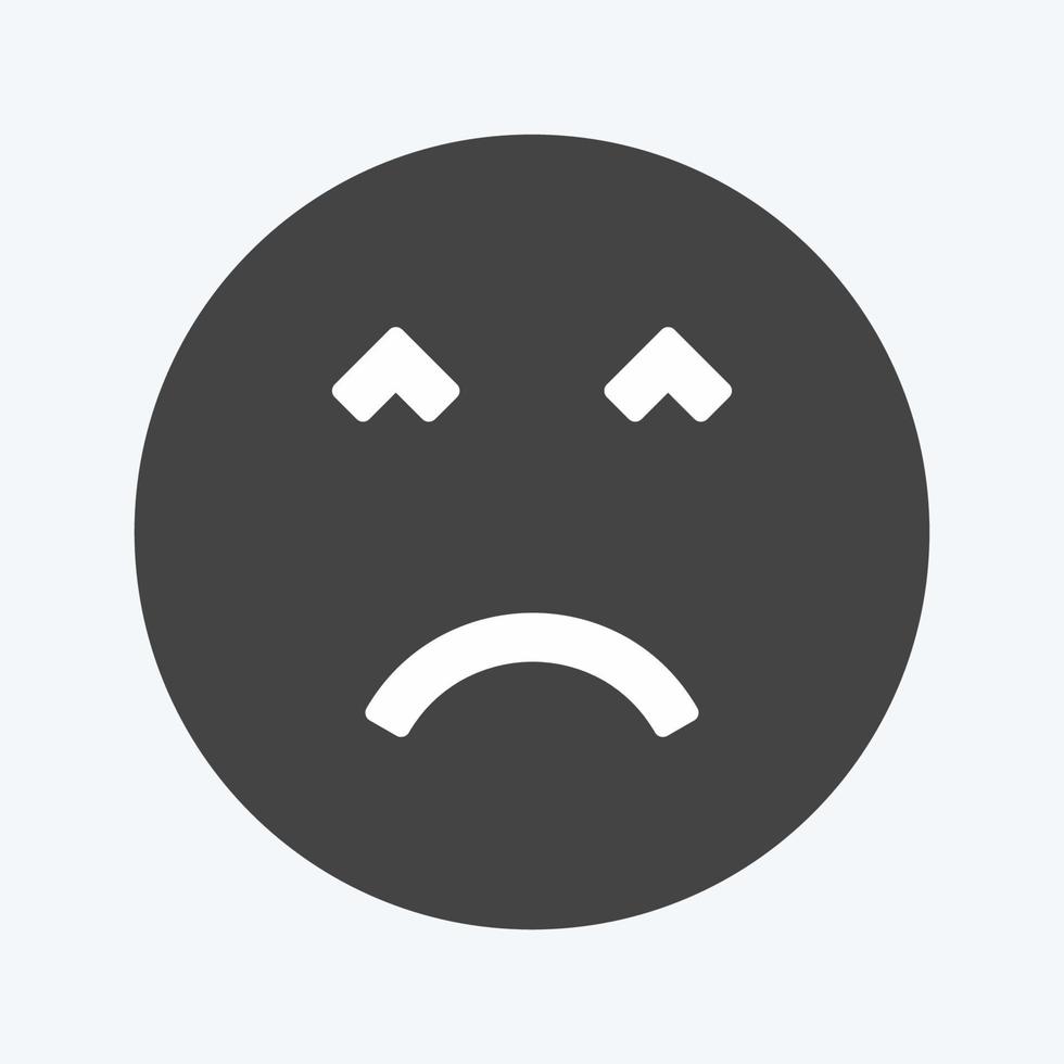 Icon Emoticon Angry Face. suitable for Emoticon symbol. glyph style. simple design editable. design template vector. simple symbol illustration vector