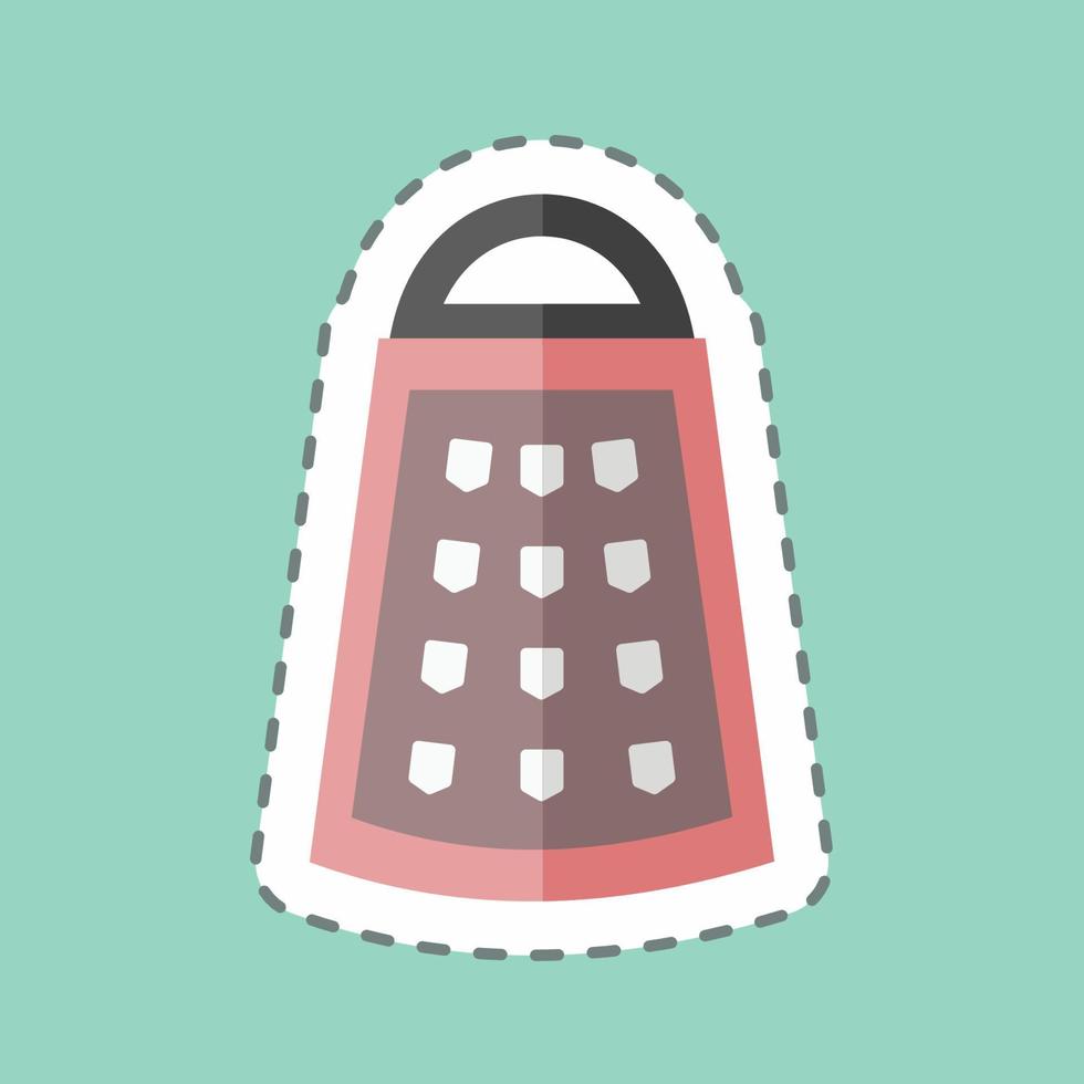 Sticker line cut Grater. suitable for Home symbol. simple design editable. design template vector. simple symbol illustration vector