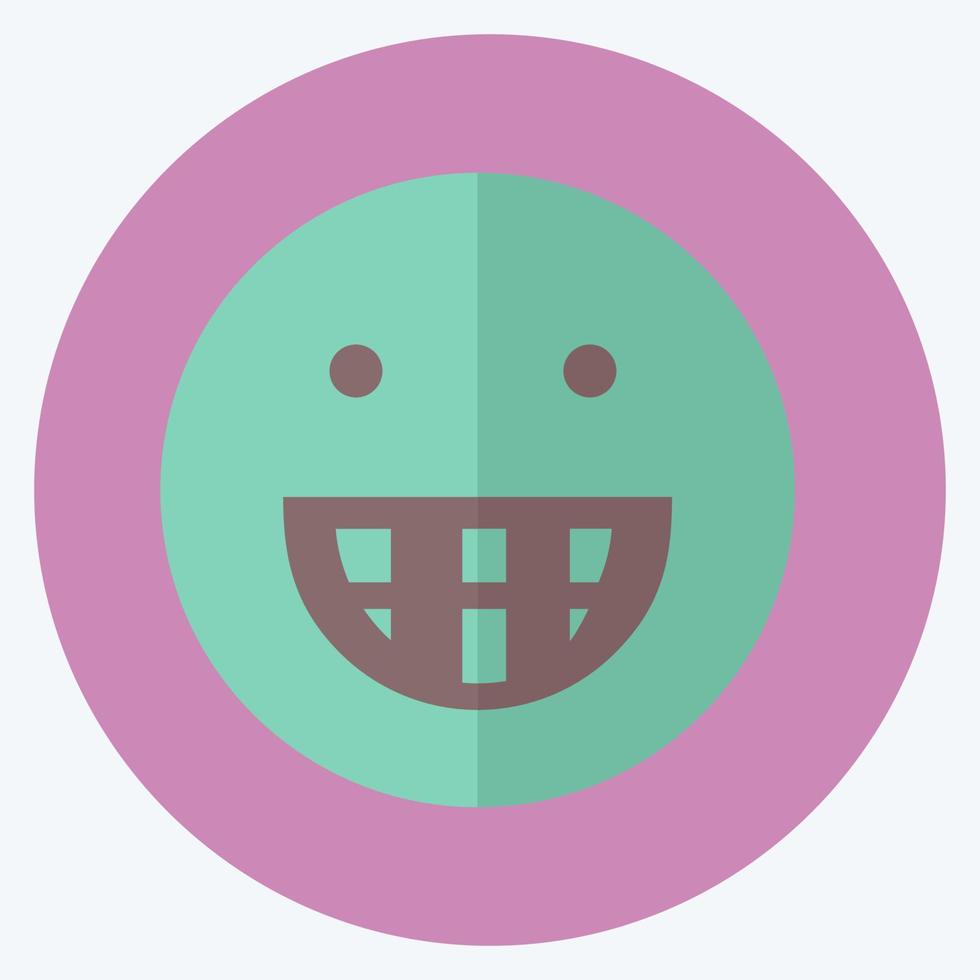 Icon Emoticon Big Grin. suitable for Emoticon symbol. flat style. simple design editable. design template vector. simple symbol illustration vector