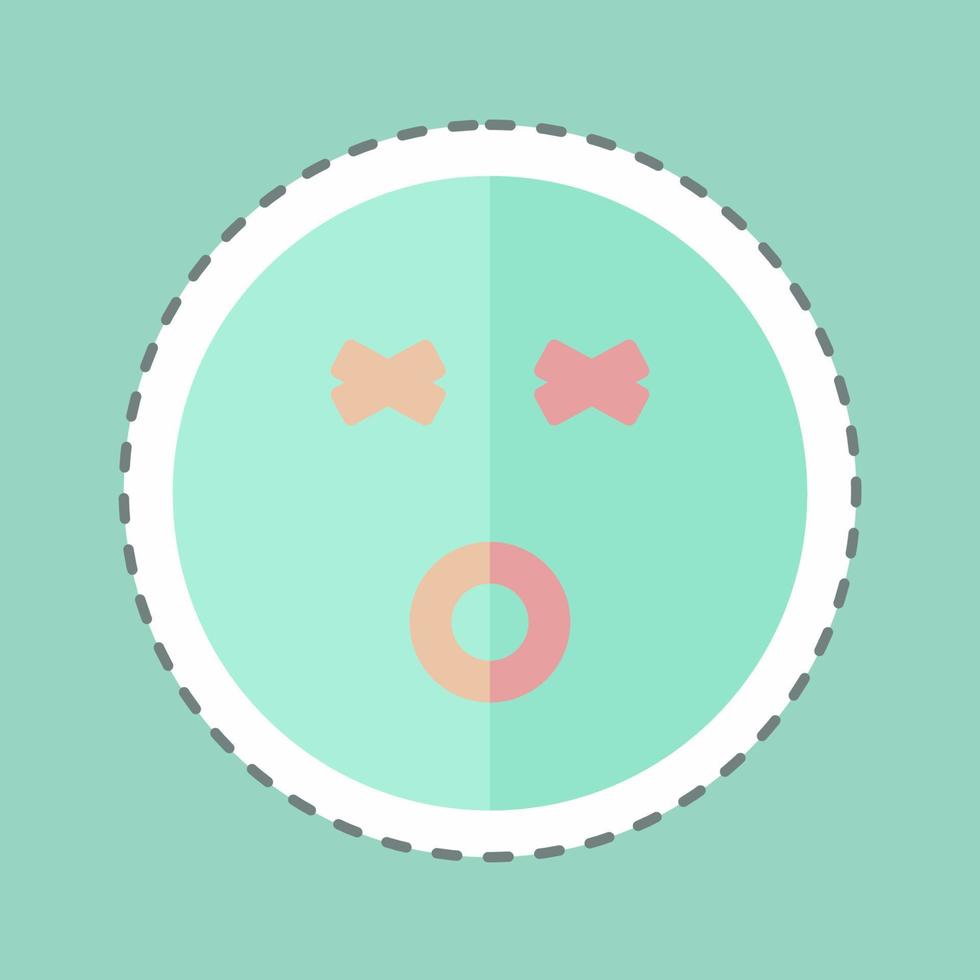 Sticker line cut Emoticon Dizzy. suitable for Emoticon symbol. simple design editable. design template vector. simple symbol illustration vector