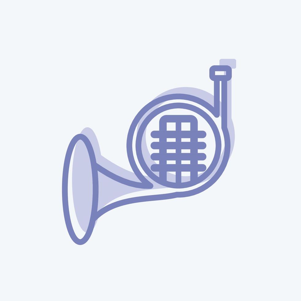 icono de cuerno francés. adecuado para el símbolo de la música. estilo de dos tonos. diseño simple editable. vector de plantilla de diseño. ilustración de símbolo simple