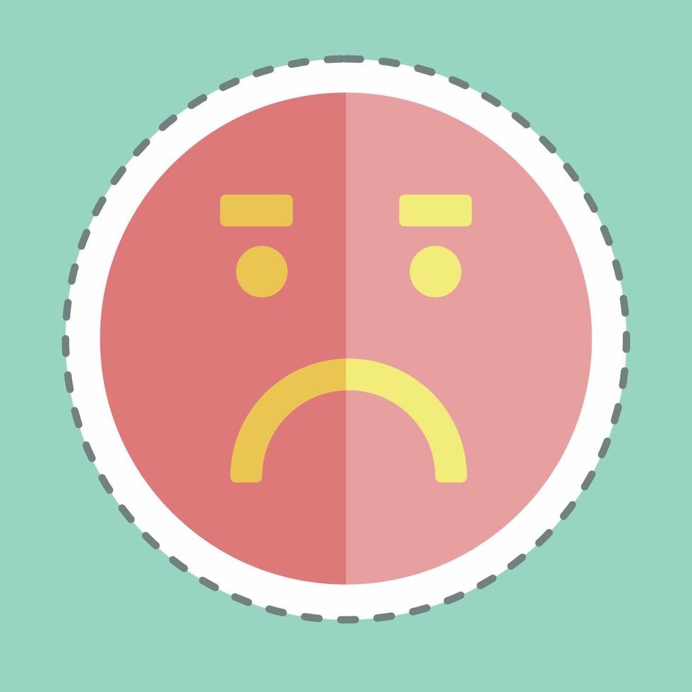 Sticker line cut Emoticon Worried. suitable for Emoticon symbol. simple design editable. design template vector. simple symbol illustration vector