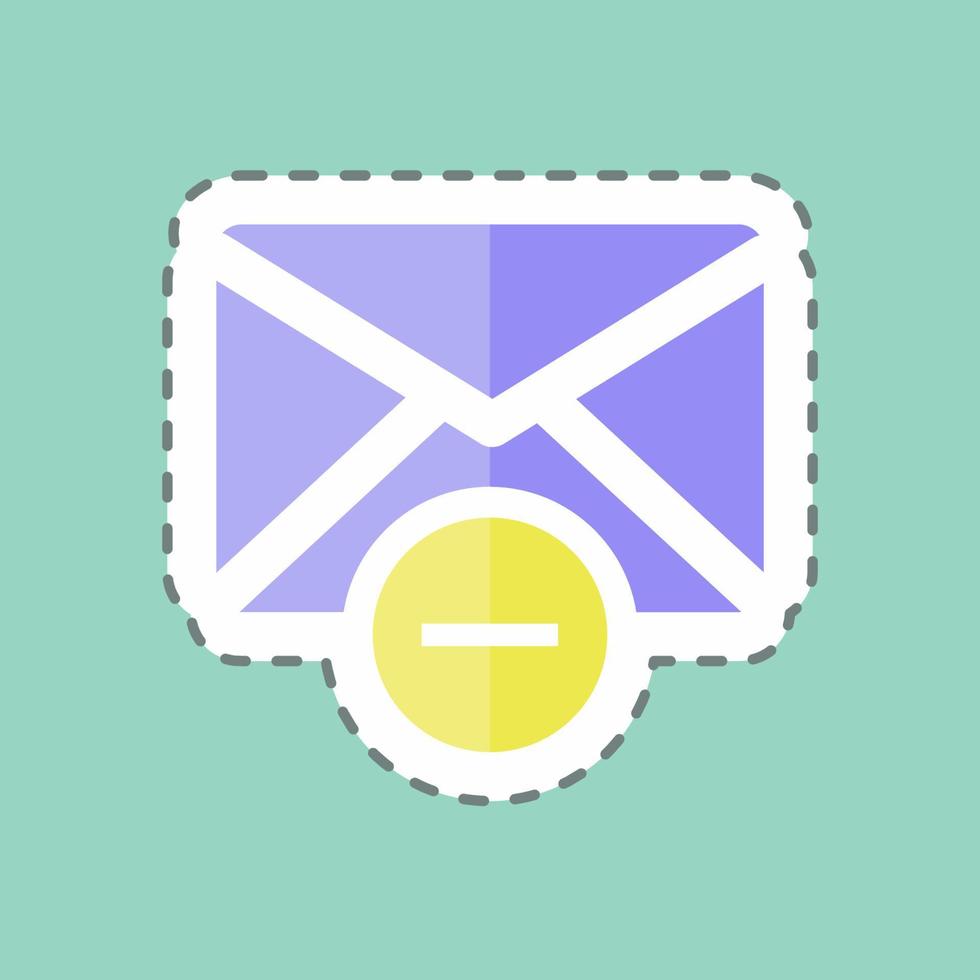 Sticker line cut Delete Envelop. suitable for User Interface symbol. simple design editable. design template vector. simple symbol illustration vector