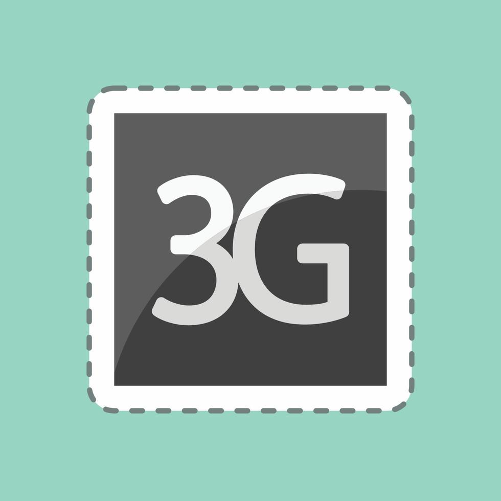 Sticker line cut 3G. suitable for Mobile Apps symbol. simple design editable. design template vector. simple symbol illustration vector