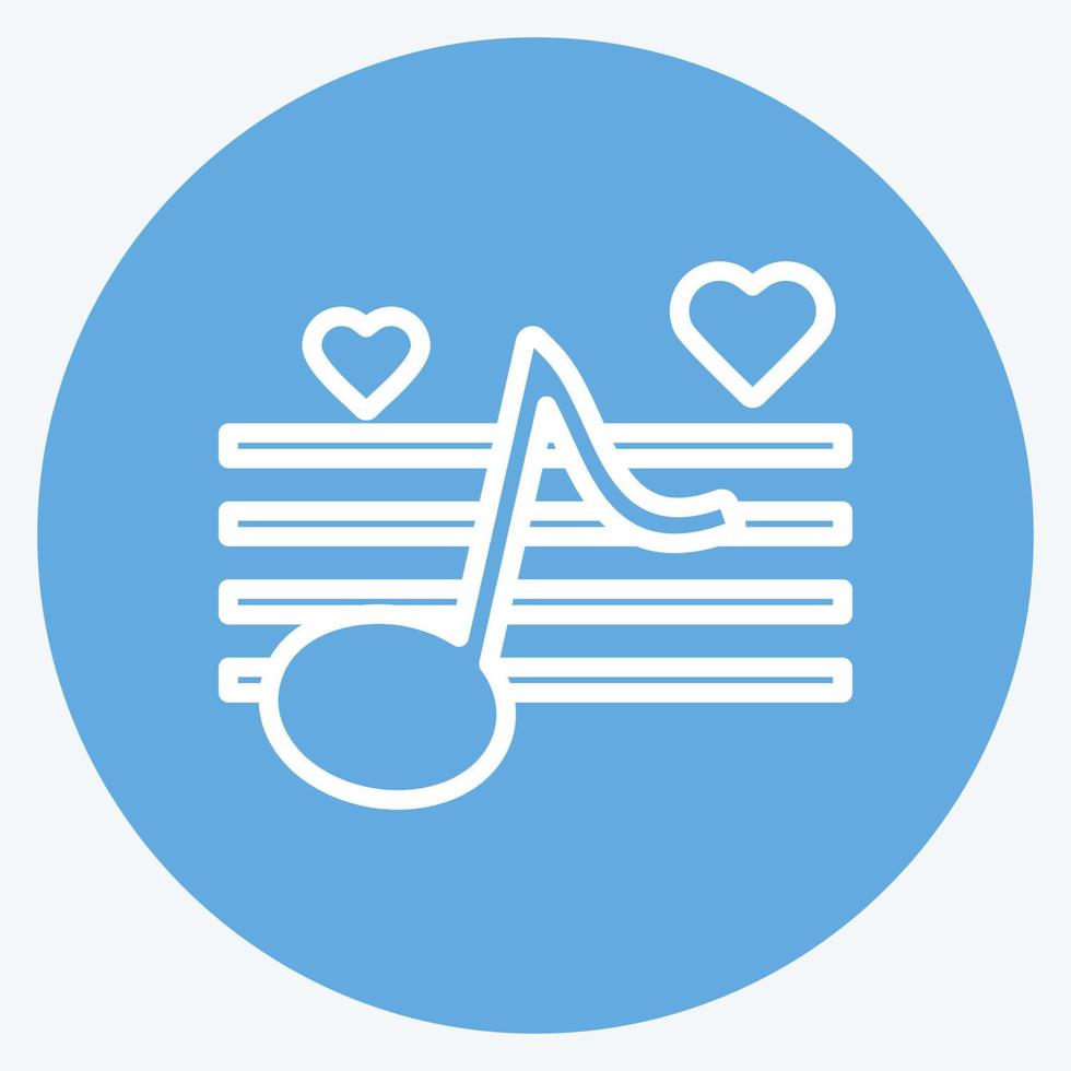 Icon Wedding Music. suitable for Wedding symbol. blue eyes style. simple design editable. design template vector. simple symbol illustration vector