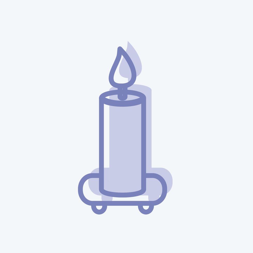 vela de icono en el estante. adecuado para el símbolo de spa. estilo de dos tonos. diseño simple editable. vector de plantilla de diseño. ilustración de símbolo simple