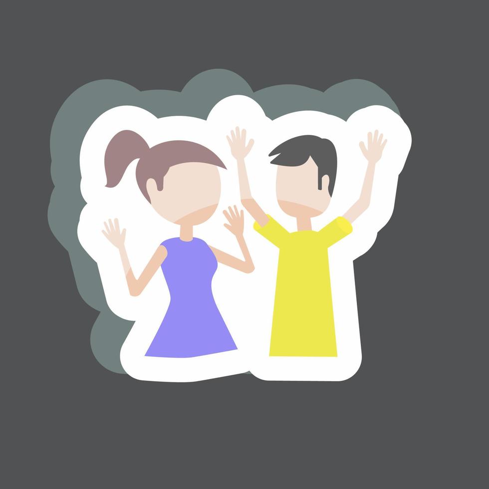 Sticker People Celebrating. suitable for party symbol. simple design editable. design template vector. simple symbol illustration vector