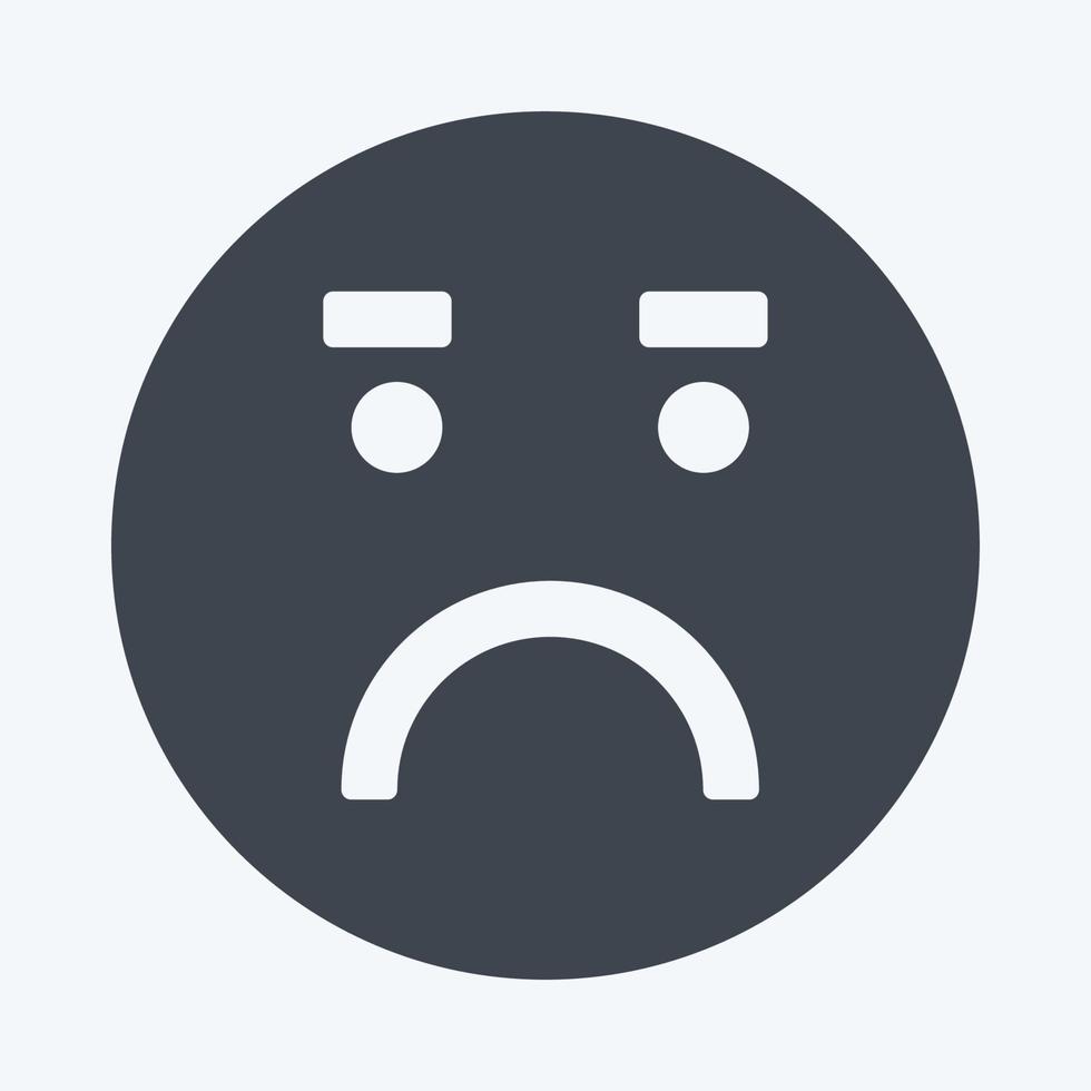 Icon Emoticon Worried. suitable for Emoticon symbol. glyph style. simple design editable. design template vector. simple symbol illustration vector