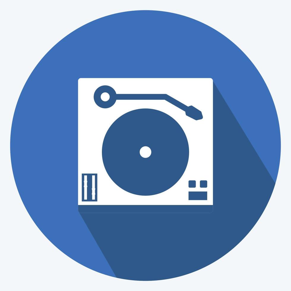 Icon Turntable. suitable for Home symbol. long shadow style. simple design editable. design template vector. simple symbol illustration vector