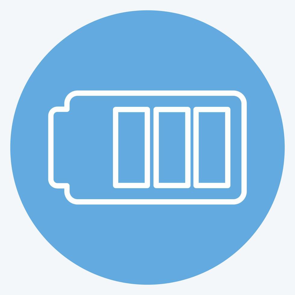 Icon Battery 1. suitable for Mobile Apps symbol. blue eyes style. simple design editable. design template vector. simple symbol illustration vector