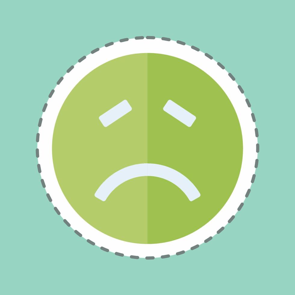 Sticker line cut Emoticon Sick. suitable for Emoticon symbol. simple design editable. design template vector. simple symbol illustration vector