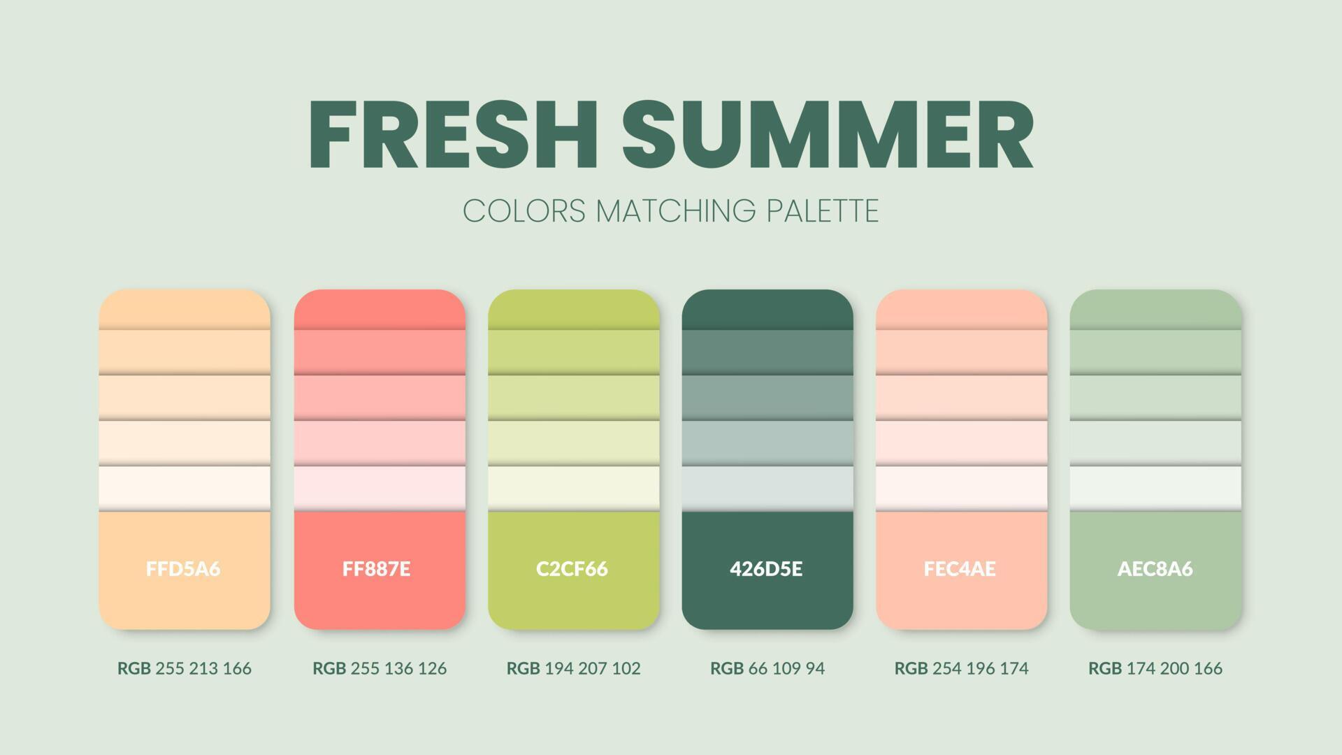 Fresh color palette or color schemes are trends combinations and