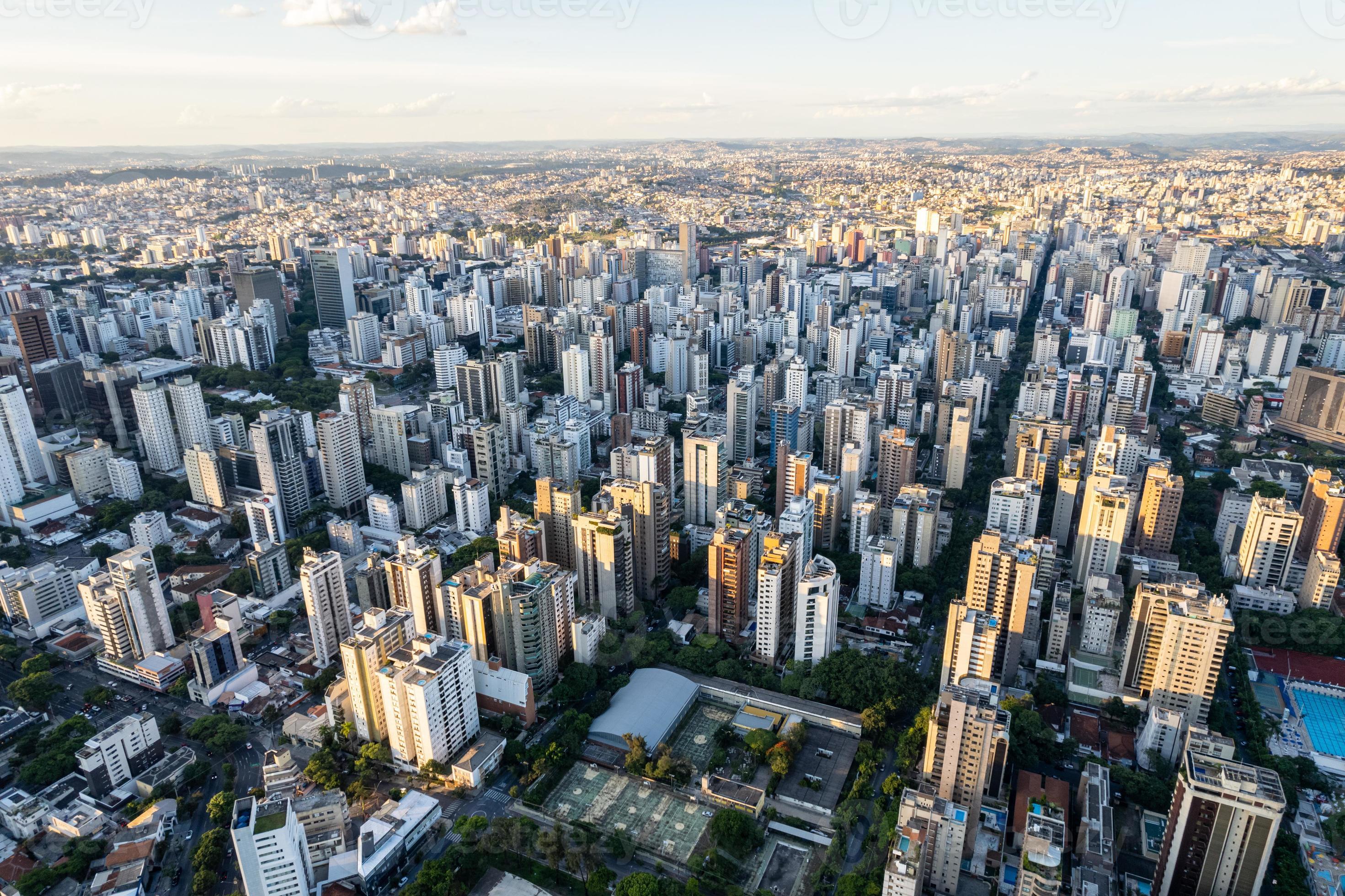 Aerial view of the city of Belo Horizonte, in Minas Gerais, Brazil