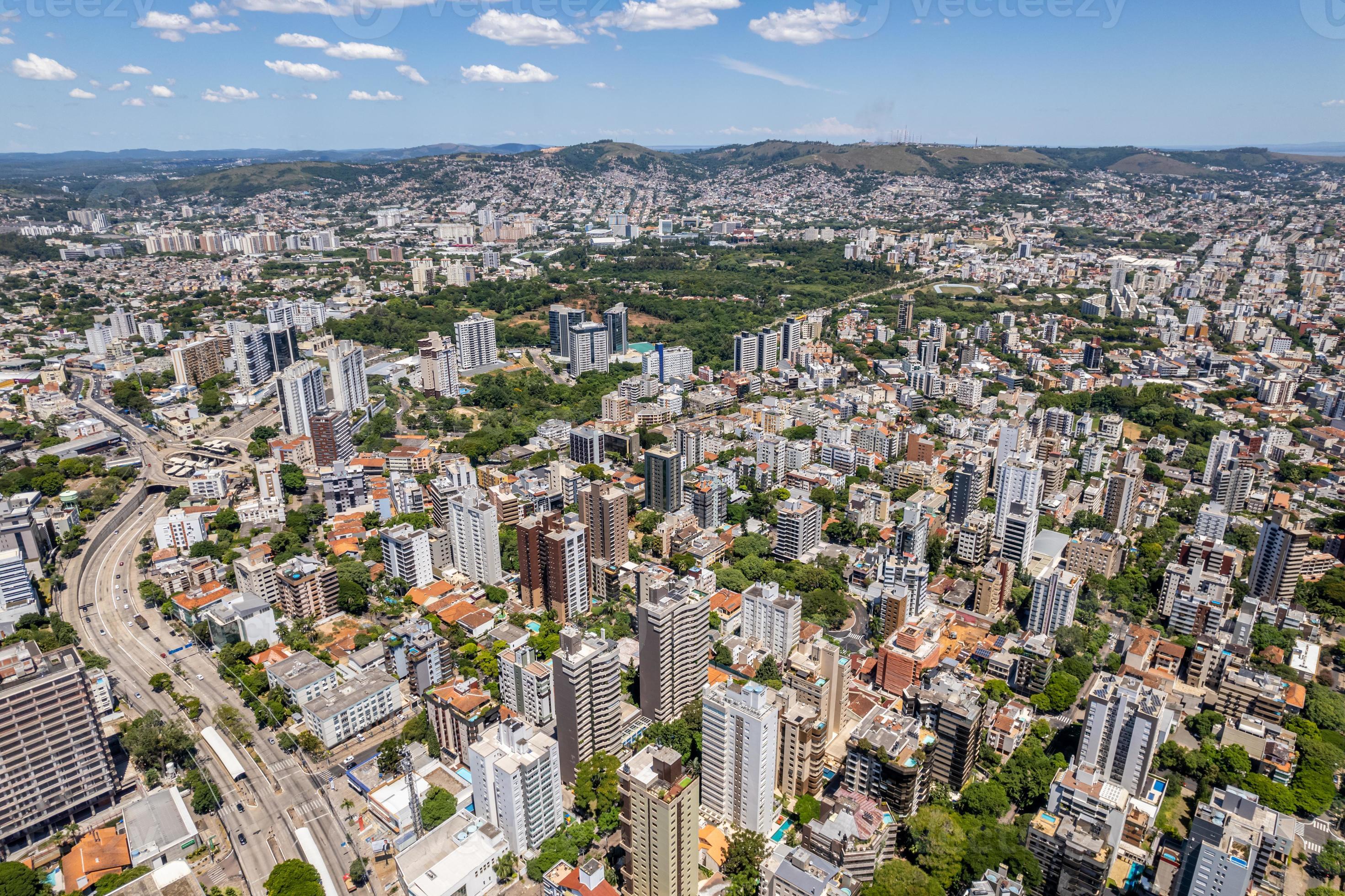 Aerial view of Porto Alegre, RS, Brazil. Aerial photo of the biggest city  in the South of Brazil. 7465812 Stock Photo at Vecteezy