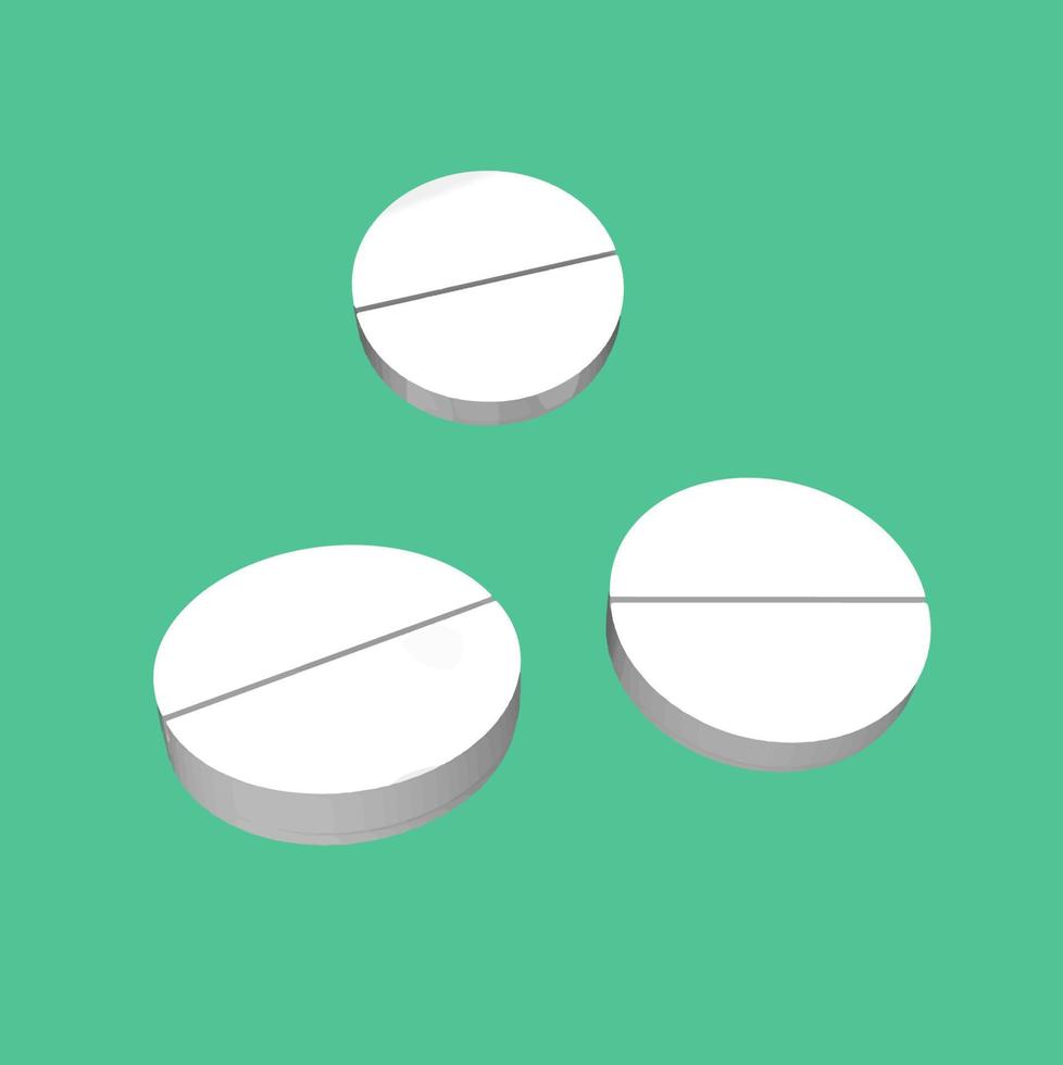 Pills 3d model cartoon style vector